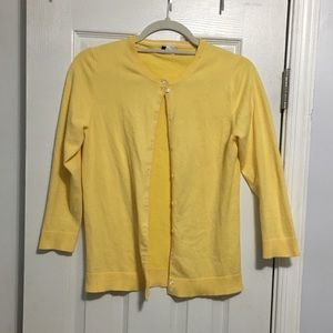 J. Crew yellow cardigan